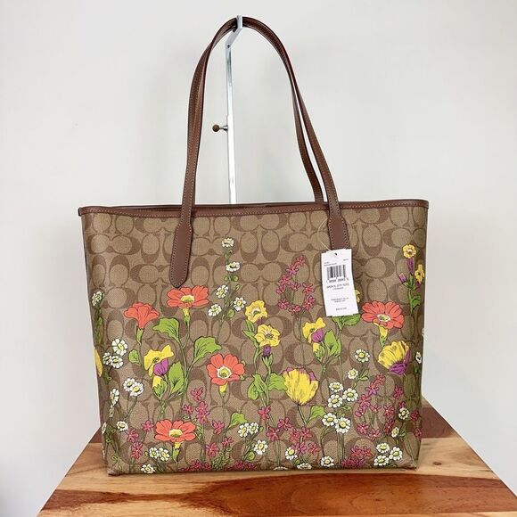 NWT Coach City Tote Bag and Double zip wallet With Floral Print - Picture 4 of 16